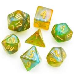 Foam Brain: Green and Gold Spellcasting XL RPG Dice Set